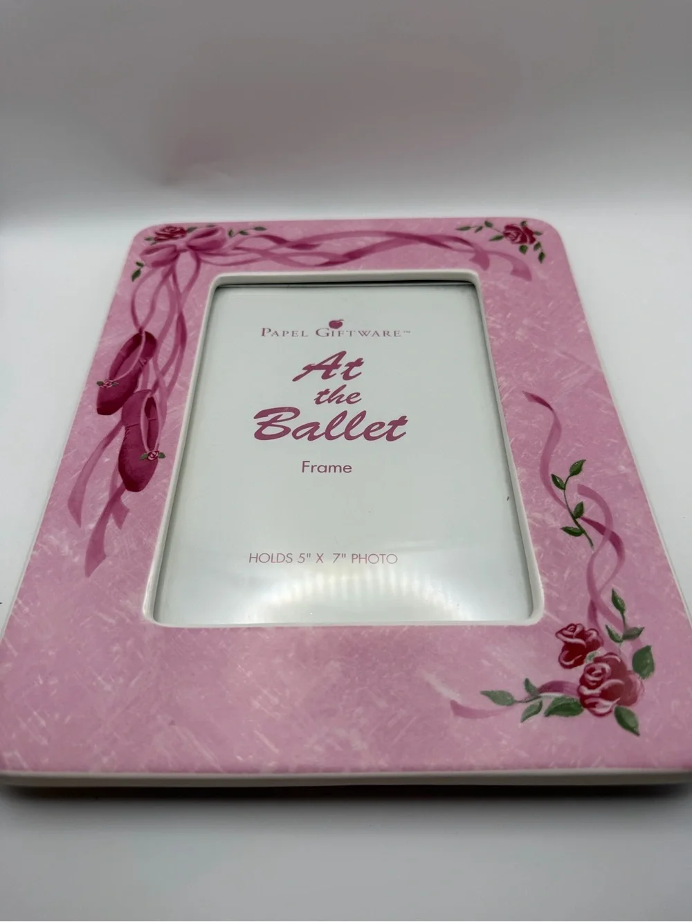 Papel Giftware At The Ballet Pink Ceramic 5x7 Picture Frame Ballerina Flowers